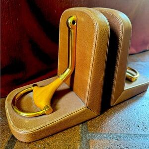 Vintage GUCCI Leather bookends